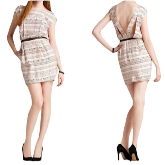 BCBGENERATION low v-back peach multi mini dress 10‎ - Picture 1 of 8